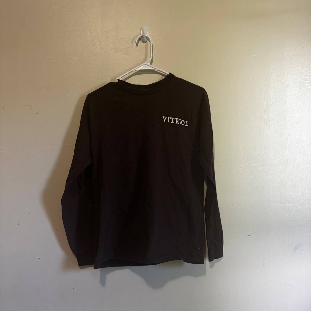 Vitriol Men's Sz S Chocolate Brown Angel Graphic Long Sleeve Cotton Fall Basics